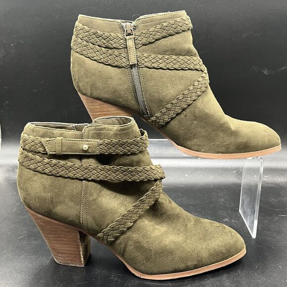 Violet & red jessie bootie womens 9 green casual heeled western boho - Picture 1 of 8